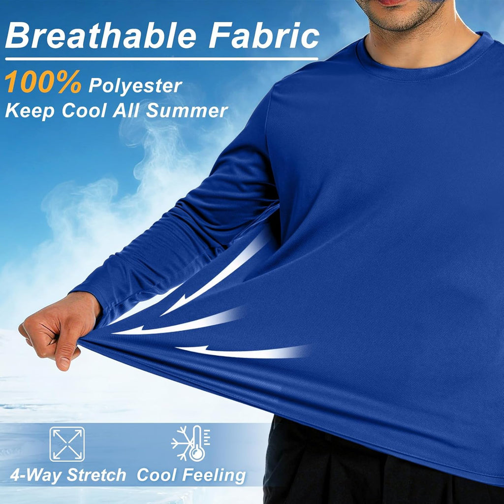 Skiennix Long Sleeve Rash Guard - Dri-Fit UPF 50+ Sun Protection T-Shirt for Men | Moisture-Wicking Workout Wear