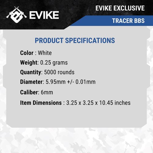 Evike Airsoft - EMG Barrett Licensed Battle Grade 6mm Airsoft BBS (Type: 0.25g / 5000rd)