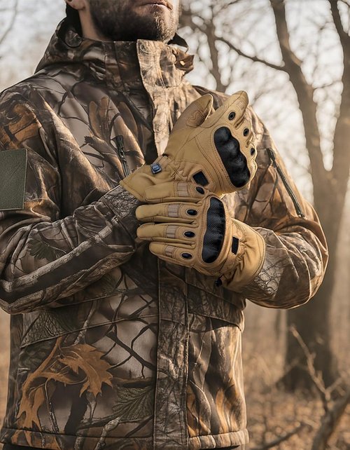KEMIMOTO Tactical Gloves - Winter Warm Motorcycle Gloves with Touchscreen & Palm Padding | Ideal for Riding, Hunting, Hiking