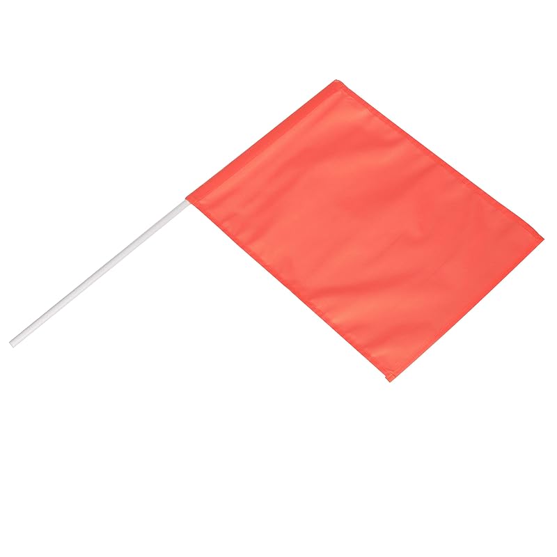 Seachoice Vinyl Water Ski Flag with 24in Pole, High-Visibility Orange Flag for Boating
