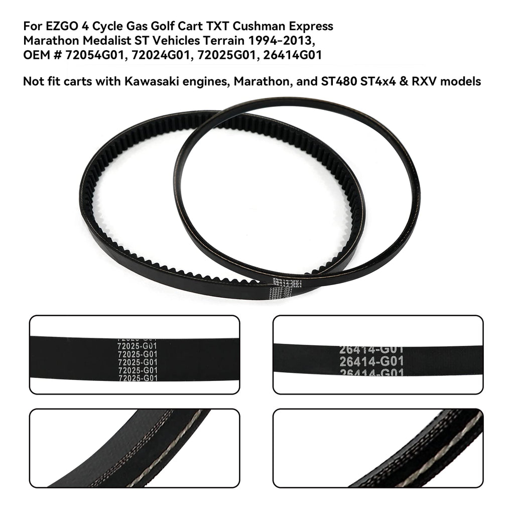 XUANYUDG0769 EZGO TXT Gas Drive Belt Starter Generator Belts for Golf Cart EZGO 4 Cycle Gas TXT Cushman Express Marathon Medalist ST Vehicles Terrain 1994-2013, Replacement OEM # 72054G01, 26414G01