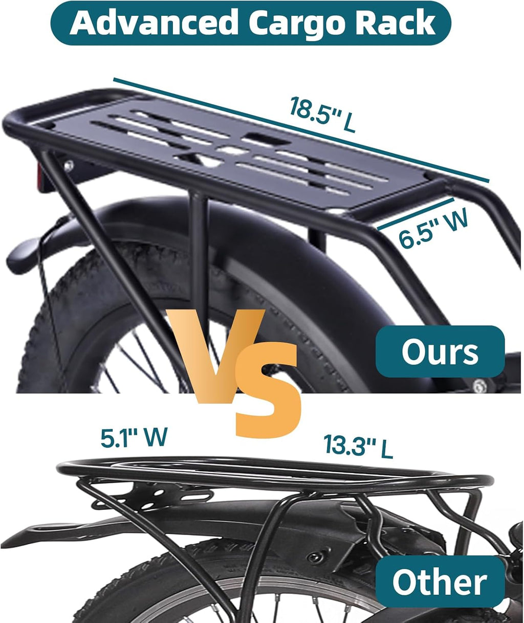 Skiennix Folding Electric Bike - 20" Fat Tire Ebike with 374.4Wh Battery & LCD Display | 20MPH Speed, 6 Gears
