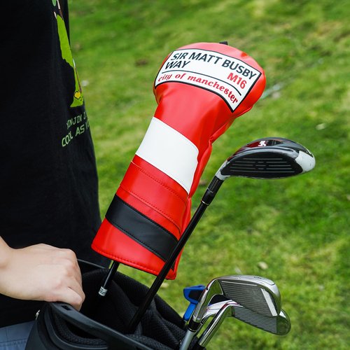 Tiki Totem Golf Club Covers Driver Head Covers for Golf Clubs, Big Teeth Hawaiian 460cc Wood Golf Head Covers, Driver Headcover Funny (Old Trafford Street Sign)