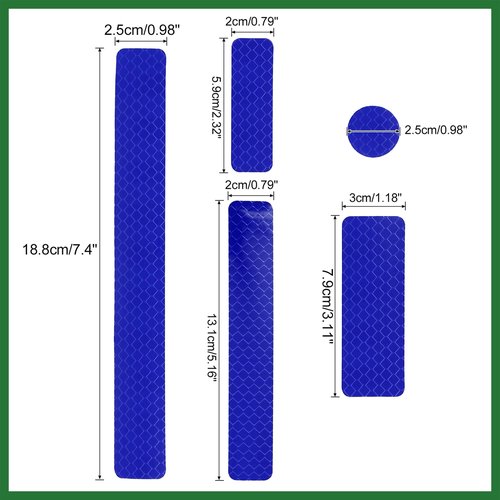 Motoforti 21pcs Blue Reflective Stickers Tape Waterproof Decals for Car Motorcycle Bicycles Trucks Long-Lasting