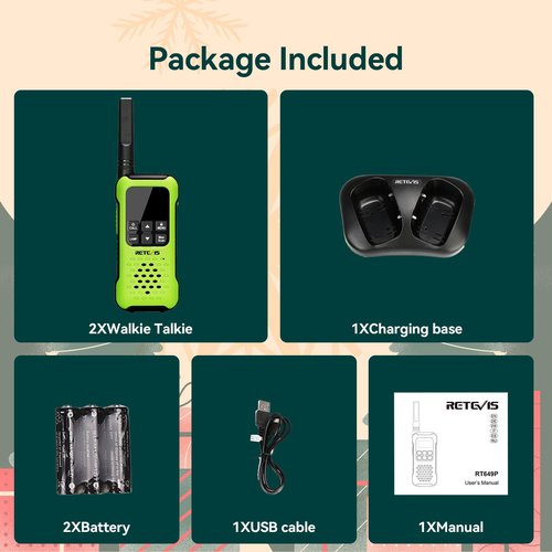 Retevis RT49P Walkie Talkies, Durable 2 Way Radios Long Range, Emergency Rechargeable IP67 Floating Waterproof FRS Walkie Talkies, NOAA SOS Flashlight for Skiing Pool Swimming Shower 2 Pack