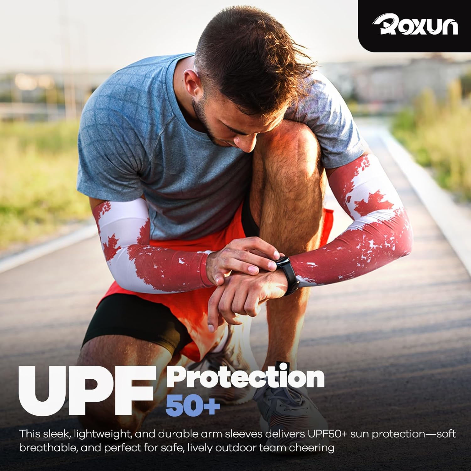ROXUN Arm Sleeves - Cooling UV Sun Protection Compression for Men & Women | Comfortable Fit