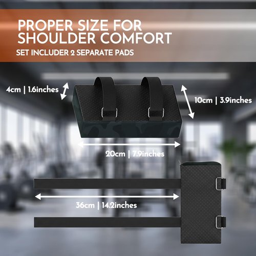 Lights Mountain Hack Squat Extra Shoulder Pads 2-Pack – 4cm Thick Foam Cushion with Adjustable Straps, Relieve Shoulder Pressure, Fits Hack Squat & Leg Press Machines (Camouflage Green)