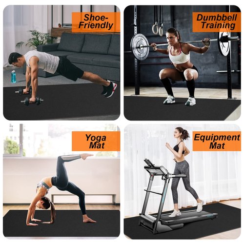 anngrowy Large Exercise Mat 6'x4'x7mm Workout Mats for Home Gym Mats Gym Flooring Rubber Workout Mat Fitness Mat Large Yoga Mat Cardio for Weightlifting, Jump Rope, MMA, Stretch, Pilates, Non-Slip