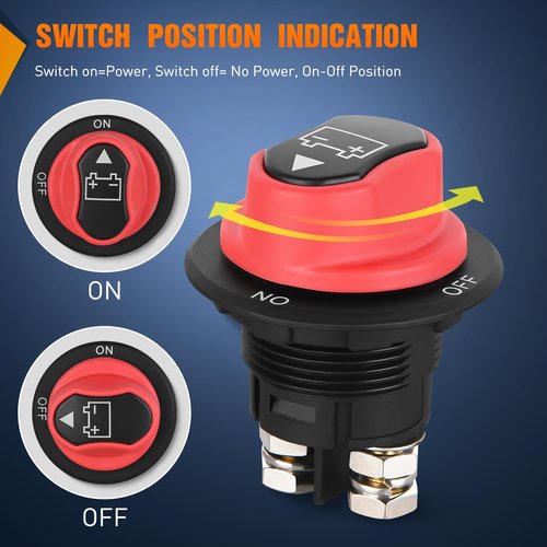 Nilight Battery Disconnect Switch - 100A Master Isolator for 12V-48V | Waterproof Heavy Duty for Marine, RV, Car, ATV, UTV