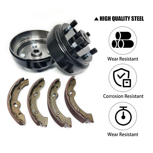 Golf Cart Brake Drums Kit with Brake Shoes & Springs Fit For 1996-up EZGO TXT Electric, Rear Brake Repair Kit for Driver Side & Passenger Side, 19186G1P 70794G01 70795G01 27944G01(38pcs)