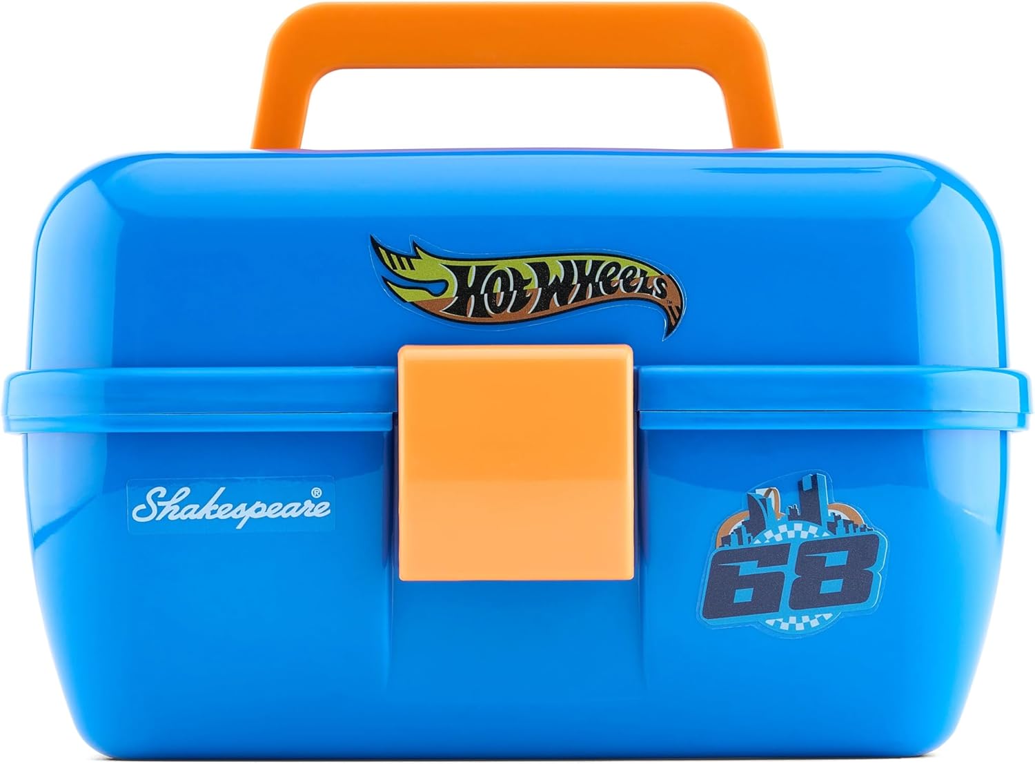 Shakespeare Hot Wheels Kids Fishing Set - 2’6” Fishing Rod & Reel Combo with Net, Tackle Box & Bait