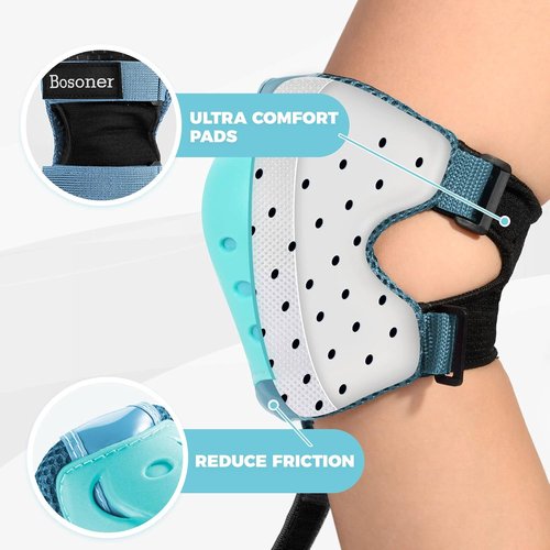 BOSONER Kids Protective Gear Set - Knee & Elbow Pads for Roller Skating, Cycling, BMX & Skateboarding