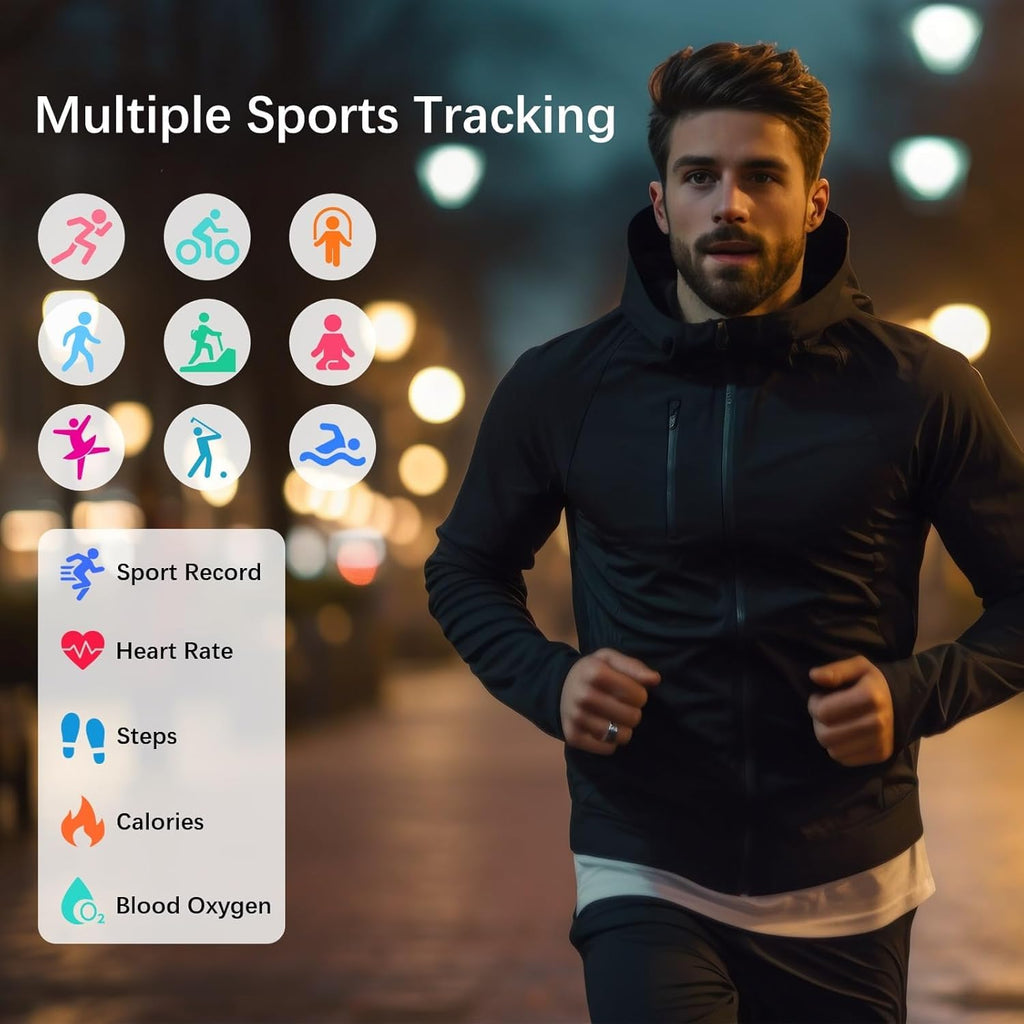 SM SEVENMORE Smart Ring Health Fitness Tracker with GPS Route for Men Women, Step/Heart Rate/Blood Oxygen/Blood Pressure/Sleep Monitoring for iPhone & Andriod, No App Subscription (Silver, #10)