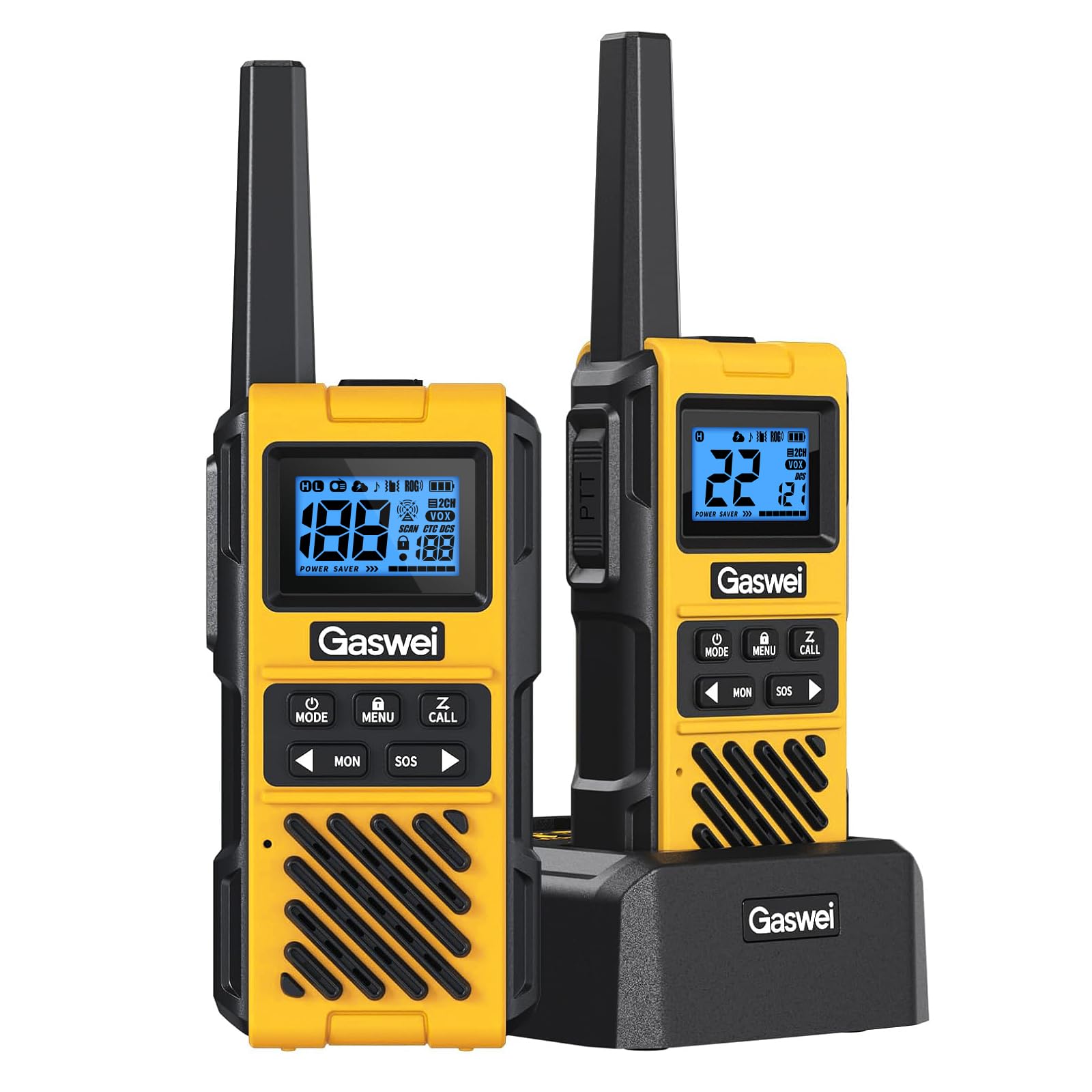 Gaswei G1pro+ IP67 Waterproof Walkie Talkies Long Range for Adults, Heavy Duty Two Way Radio with FM Radio,VOX,SOS & NOAA Weather Alerts,USB-C Rechargeable