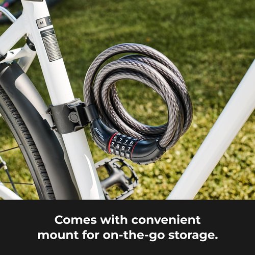 Master Lock Cable Lock - Set Your Own Combination for Ultimate Security | 6 ft Long, Black, 8122D