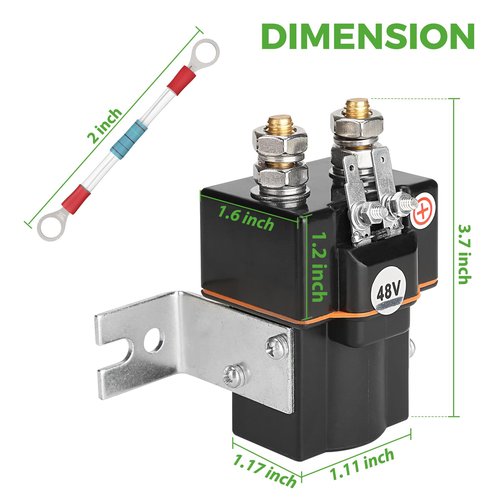 10L0L Golf Cart 48V Solenoid for Club Car DS 1995 Up & Precedent 2000-Up, 4 Terminals with Resistor Replace OEM 101908701 102774701 1014947