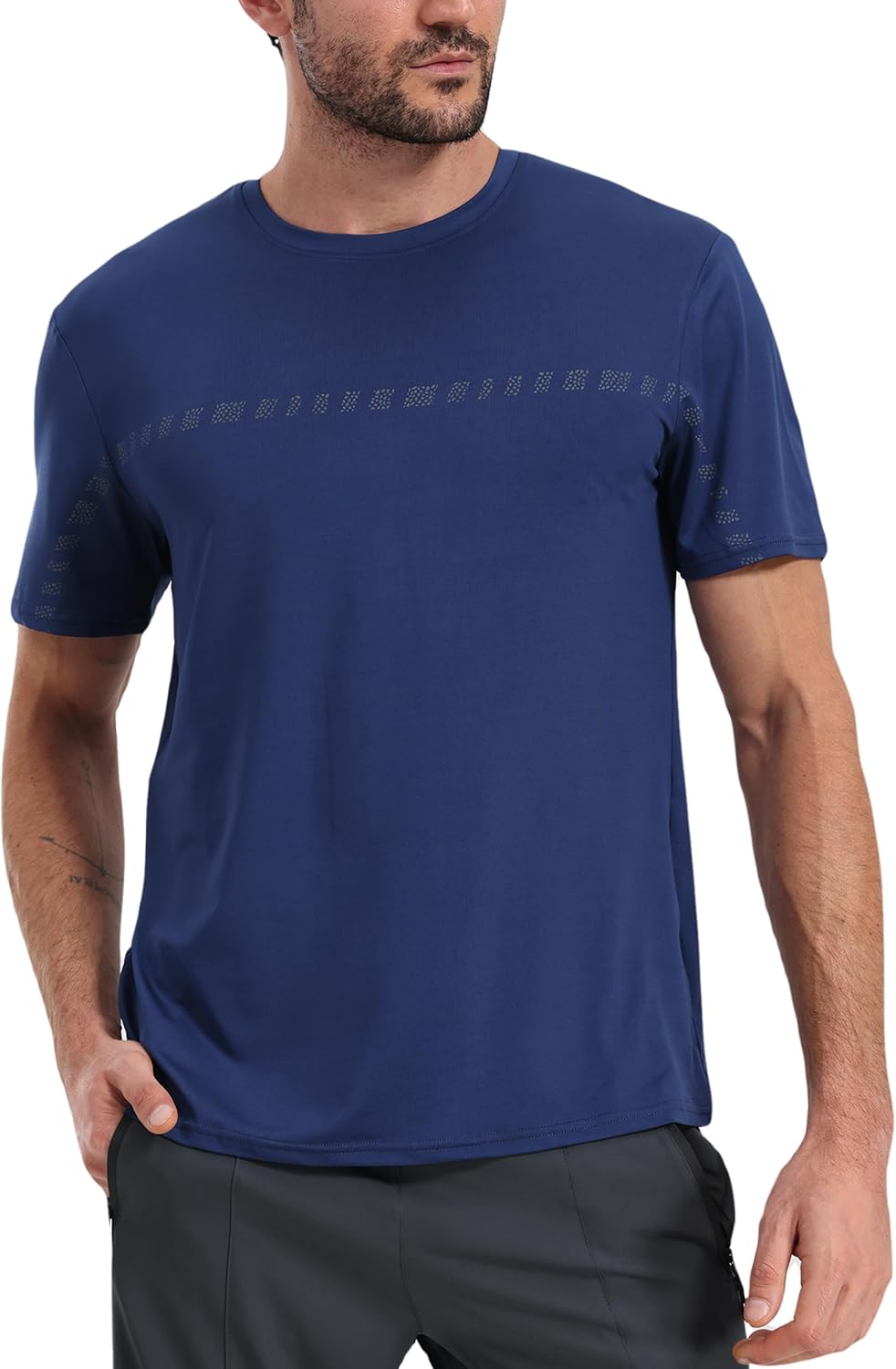 RPOVIG Men's Athletic Workout T-Shirts - 5 Pack Short Sleeve Gym Tees for Running | Comfortable Fit
