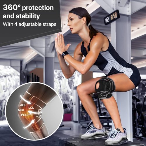 Dr. Brace Elite Knee Brace - Maximum Support with Side Stabilizers & Patella Gel Pads | X-Large, Mercury