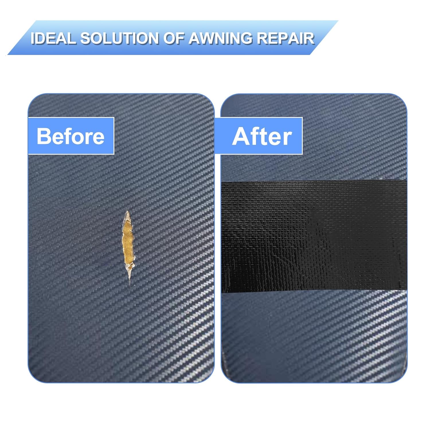 RV Awning Repair Tape 4.5 Inch x 40FT - Heavy Duty Waterproof & UV-Resistant Patch Kit with Scissors