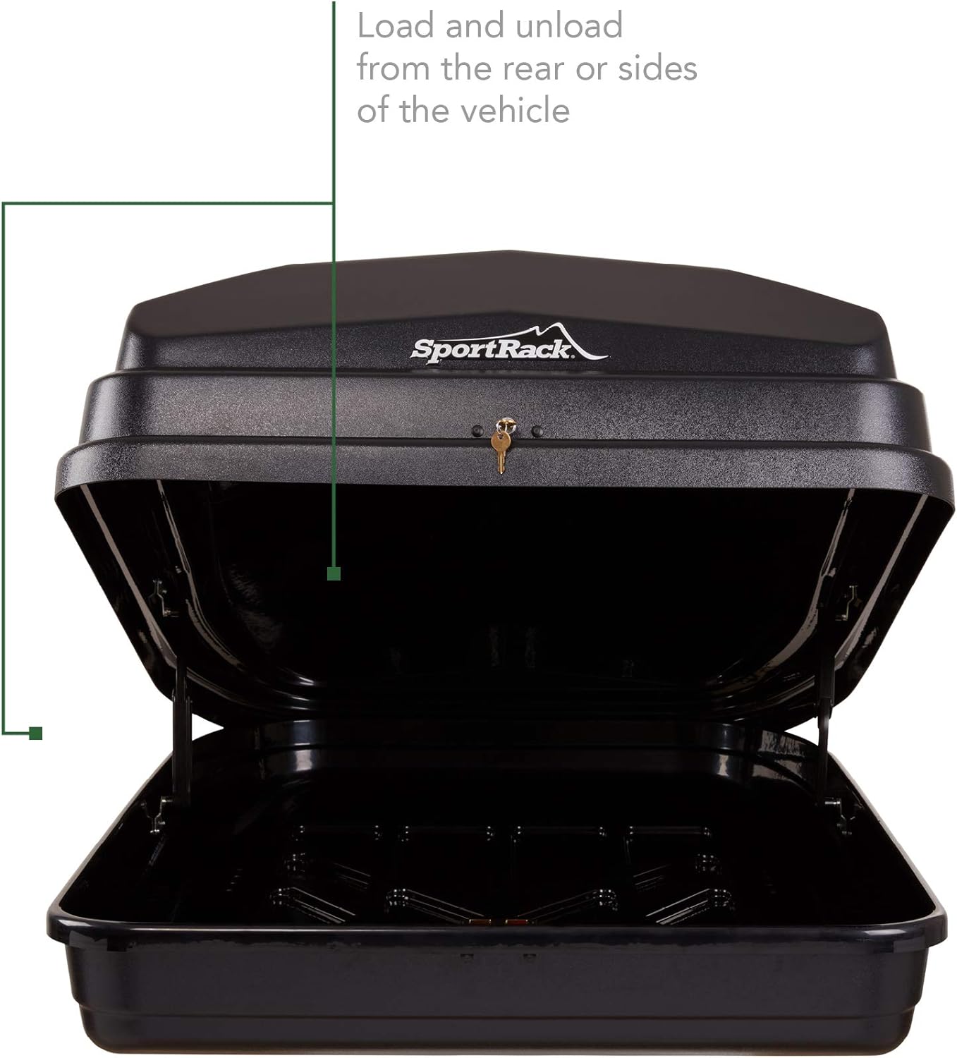 SportRack Vista XL Cargo Box - Rear Opening Design for Easy Access | Sleek Black Finish