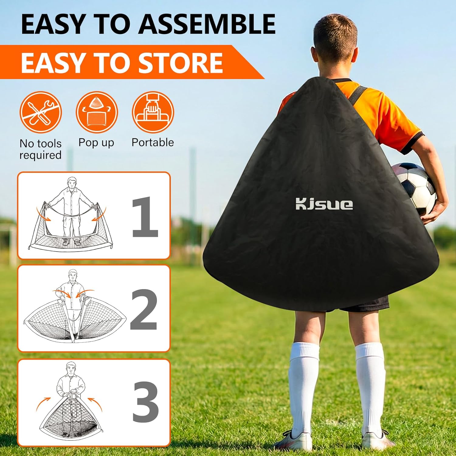 Skiennix Kids Soccer Goals - Set of 2 Pop-Up 4 x 3ft Training Nets for Outdoor & Indoor Play
