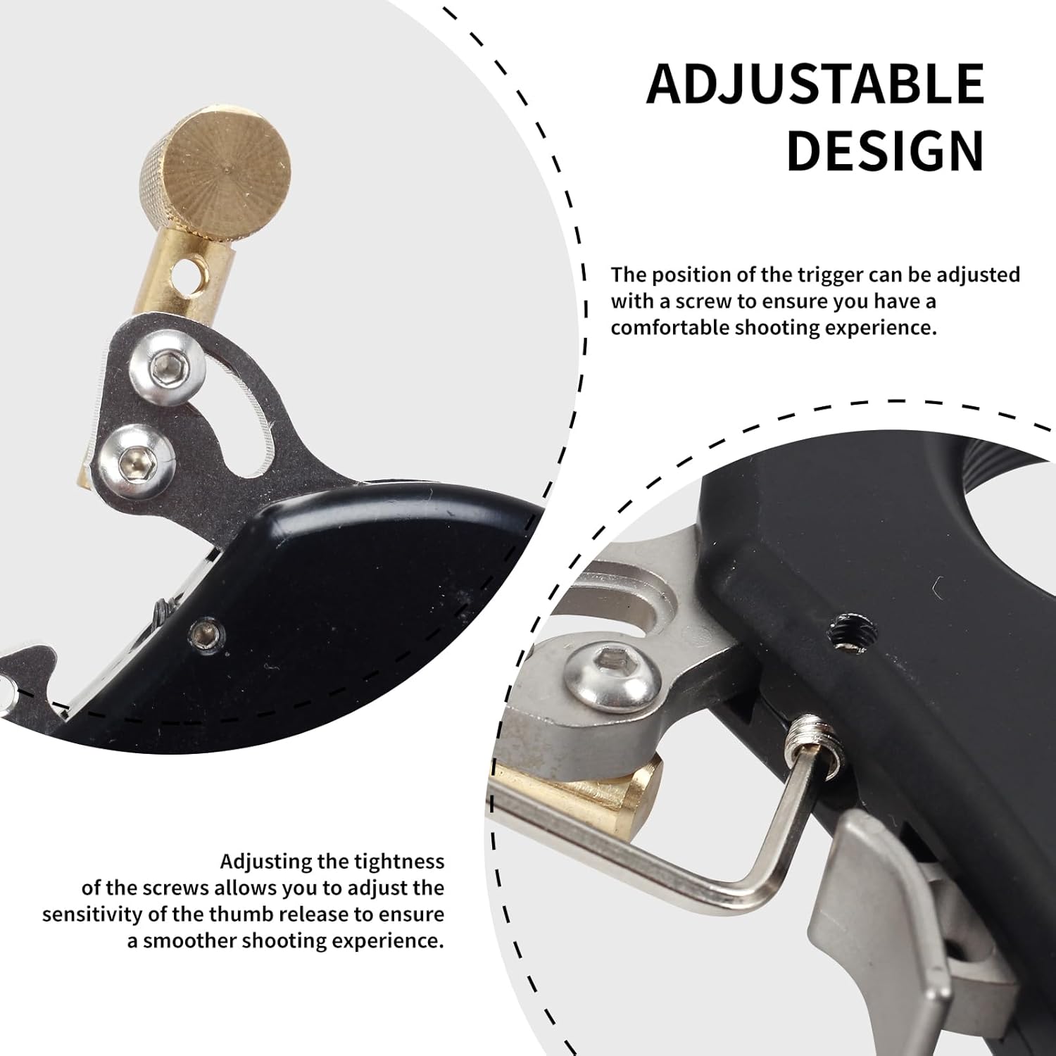 SPG Thumb Release for Compound Bow - Durable Aluminum Alloy 4-Finger Design | Anti-Slip Frosted Texture