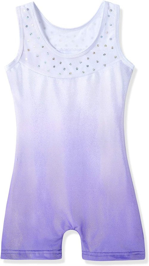 HOZIY Leotards for Girls | Sparkling Snowflake Biketard in Blue, Purple & Hot Pink - Perfect for Gymnastics
