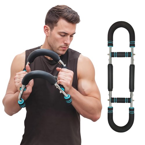 Twister Arm Trainer – Adjustable Chest Workout Equipment with 5 Resistance Levels (40–130 LBS), Arm Trainer for Men & Women, Shoulder & Upper Body Strength Training, Anti-Slip Home Gym Device (Blue)