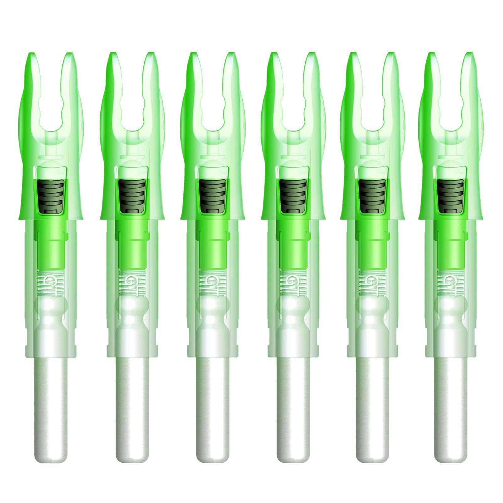 CosiComu GT Lighted Nocks for Arrows with .246 Inside Diameter Bolts with ON/Off Switch Light up Knocks Compound Bow LED Arrow Nocks for Hunting Shooting 6-Pack