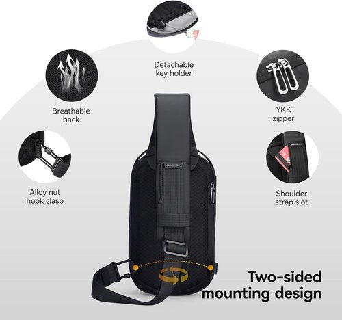 Mark Ryden Hard Shell Sling Backpack - Water Resistant Crossbody Bag with USB Charging Port | Ideal for Travel & Gym