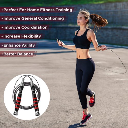 Huhloch Speed Rope - Jump Rope for Men with Self Locking No Screw Design 360 Degree Fast Rotation Non Slip Silicone Texture Weighted Jump Rope Includes 2 Speed Ropes Easy Setup 2 Handles Portable Fitness Jump Ropes for Boxing