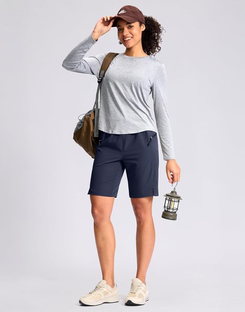 G Gradual Women's Hiking Shorts - Quick-Dry Lightweight Bermuda Cargo with 2 Zipper Pockets | Water-Resistant