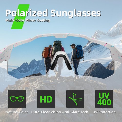 HAAYOT Polarized Sports Sunglasses - UV Protection for Men & Women | Red Color for Baseball, Cycling, Running, Fishing