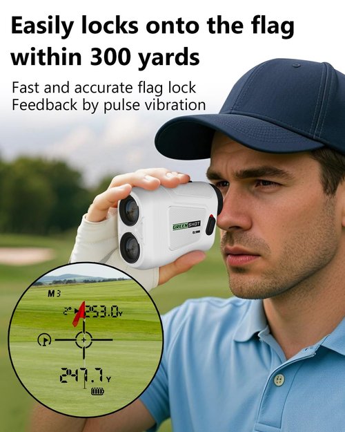 Golf Range Finder with Slope - 1200 Yards Range Finder Golf, 6X Magnification Golf Range Finder Magnetic with Flag Pole Locking Vibration, Rechargeable Golf Accessories for Men (White)
