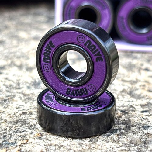 Naivskb Skate Bearings 8mm 16 Pack, Precision 608 Bearings Quad Inline Skates Roller Derby Skateboard Longboard Scooter(Neon Purple)