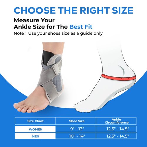 JFCHSK Adjustable Ankle Brace for Men & Women – Support for Sprained Ankle, Mild Sprains, Achilles & Sports | Lightweight Ankle Stabilizer for Injury Recovery & Active Lifestyles