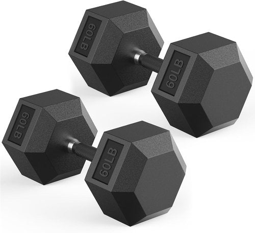 HANDBODE Hex Dumbbell Set - Rubber Encased Hand Weights for Strength Training | 40-570 lb Options