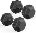 HANDBODE Hex Dumbbell Set - Rubber Encased Hand Weights for Strength Training | 40-570 lb Options