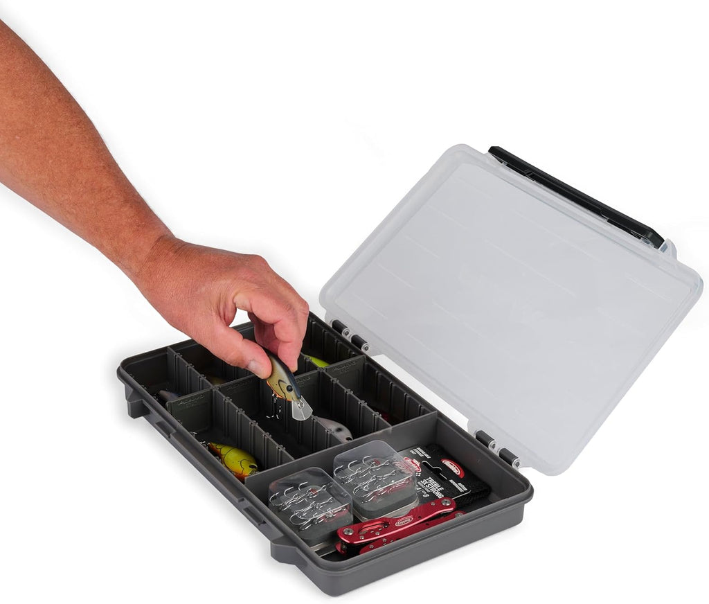 Plano StowAway Tackle Box - 50/50 Split Design with Transparent DuraView Lid | Stackable Storage for Fishing Gear
