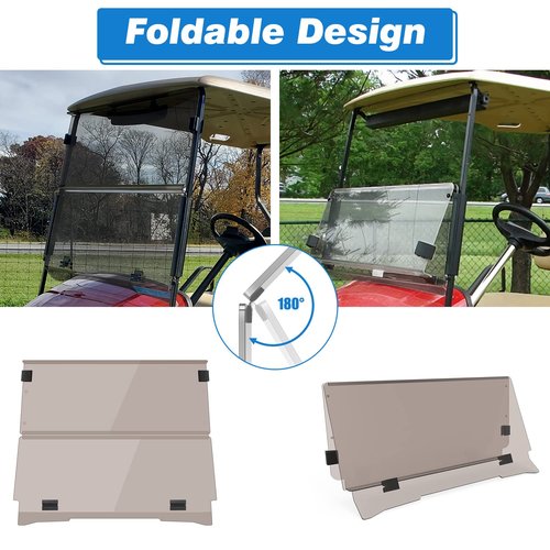 EZGO TXT Glof Cart Windshield for 1994-2013 & Tinted Foldable EZ GO Txt Golf Cart Accessories Windshield Parts