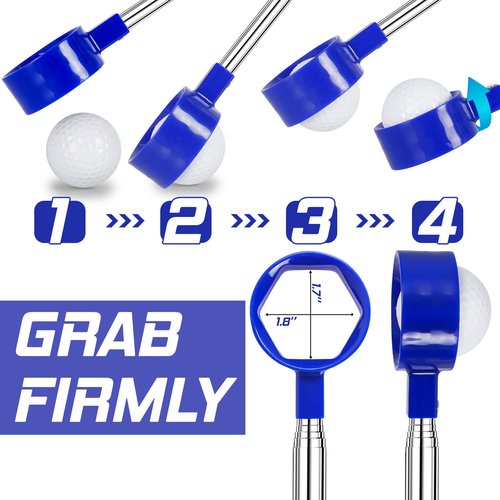 Melanther Golf Ball Retriever Telescopic 9FT – Stainless Steel Shaft, Unbreakable Nylon Head Retriever for Water, Golf Accessories & Ideal Gift for Men