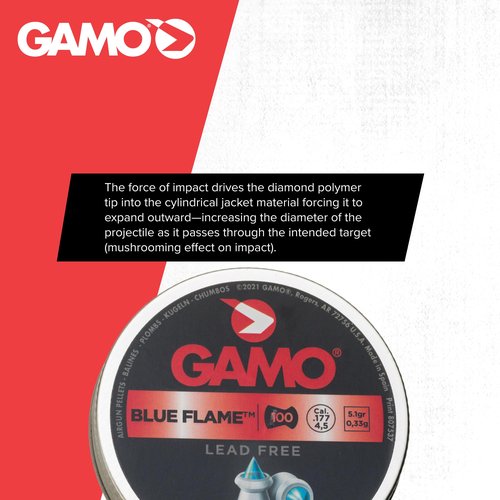 Gamo 632270254 PBA Blue Flame Pellets .177 Caliber, 100 Count