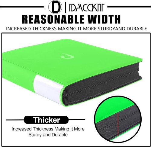 D DACCKIT Premium Comic Binder - Holds 96 Regular Comics & Bagged/Boarded - Brilliant Green