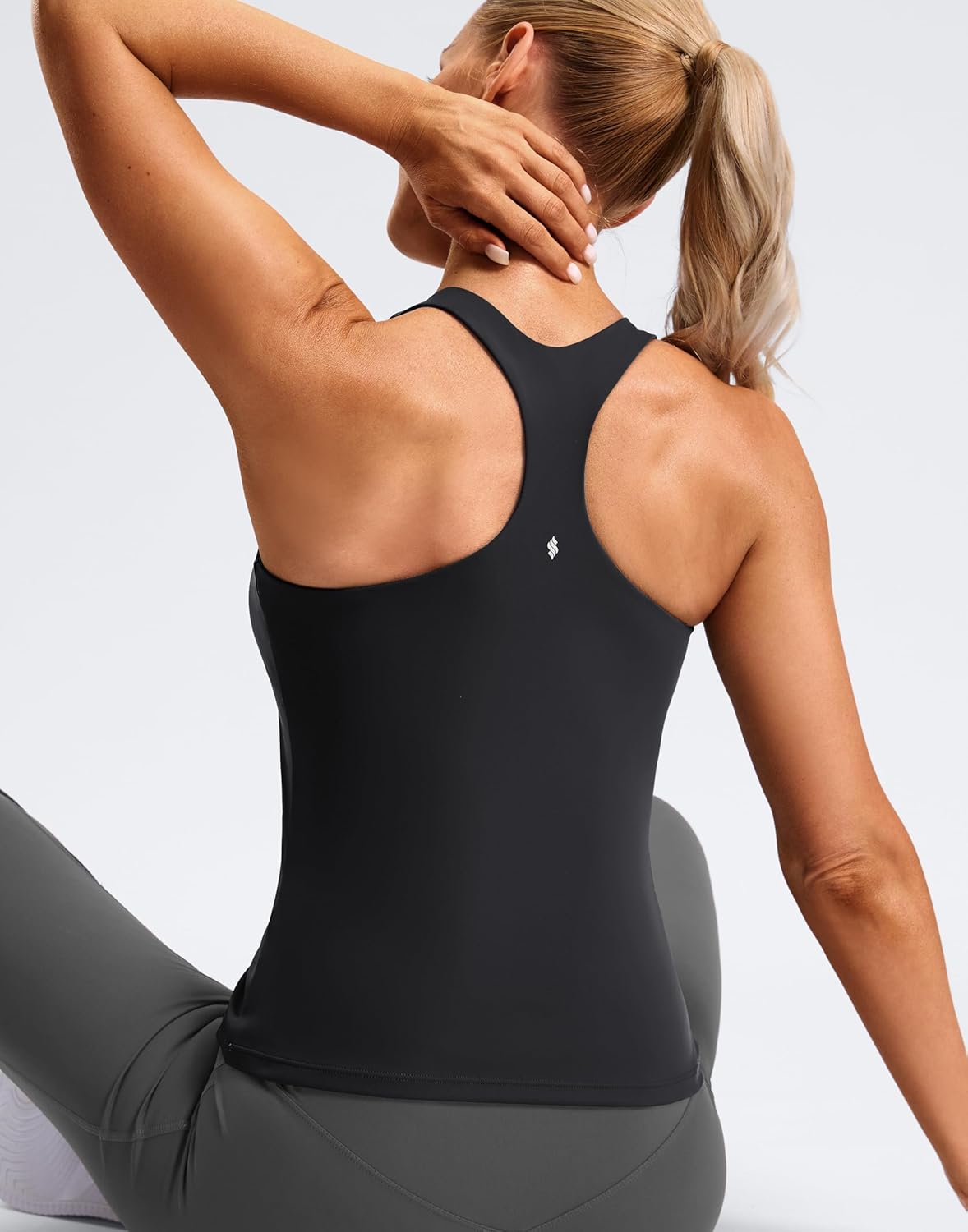 Soothfeel Women's Workout Tank Top - High Neck Racerback with Built-In Bra | Athletic Yoga Sleeveless Shirt