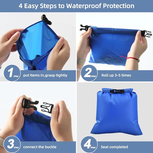 6PCS Dry Bags - Waterproof Lightweight Dry Bags for Kayaking, Hiking & Camping | Durable Outdoor Gear