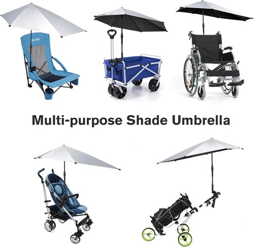 G4Free Adjustable XL Chair Umbrella - UPF 50+ UV Protection Sun Shade for Beach, Stroller, Golf Cart