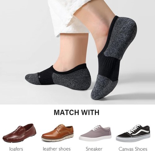 Gonii No Show Socks - Women's Athletic Compression Running Socks | Cushioned, Low Cut, 5 Pairs