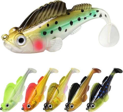 Gotour Fishing Lures - Weedless Soft Paddle Tail Swimbaits for Freshwater & Saltwater | Premium Pre-Rigged Jigs for Bass, Crappie, Trout & Walleye