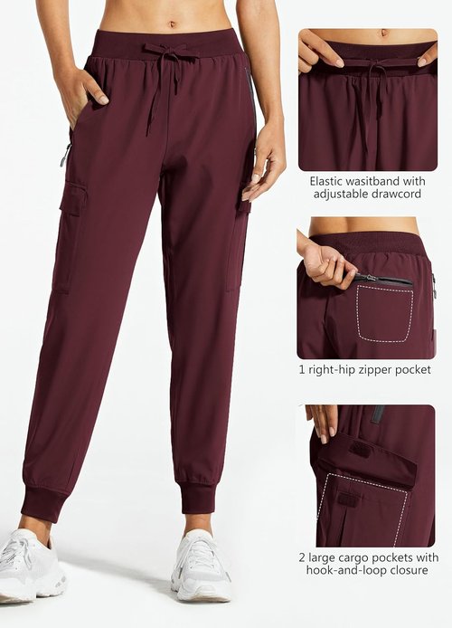 Libin Women's Cargo Joggers Lightweight Quick Dry Hiking Pants Athletic Lounge Casual Travel