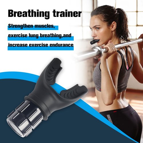 Breathe Trainer,Muscle Trainer,Portable Adjustable Trainer for and Muscular Exercise - Suitability Running Daily Fitness Training, Easy to Clean,Clean for All Adults（White+Black）